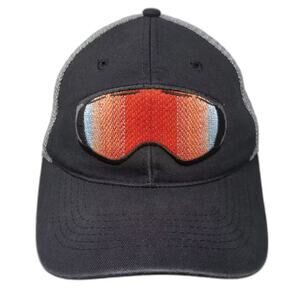 Vie Trucker Hat Black Gray Goggles Embroidered Mesh Snapback OSFM Adjustable
